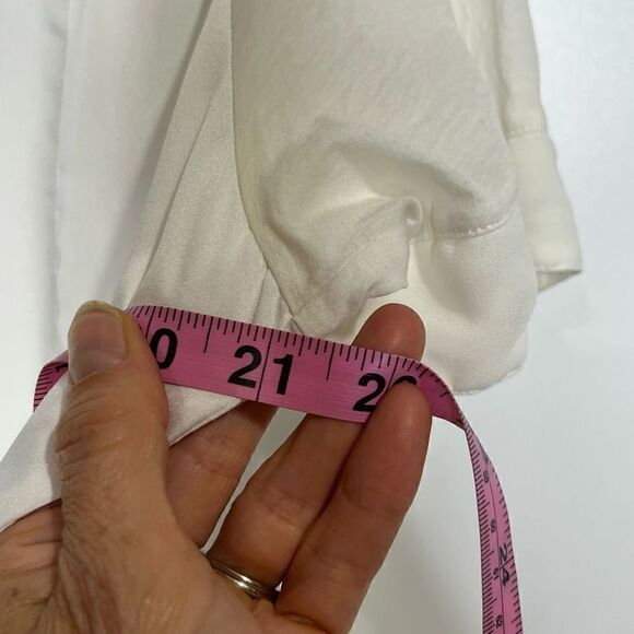 J. Crew White Cotton Poly Accent Shirt Blouse - Picture 8 of 9